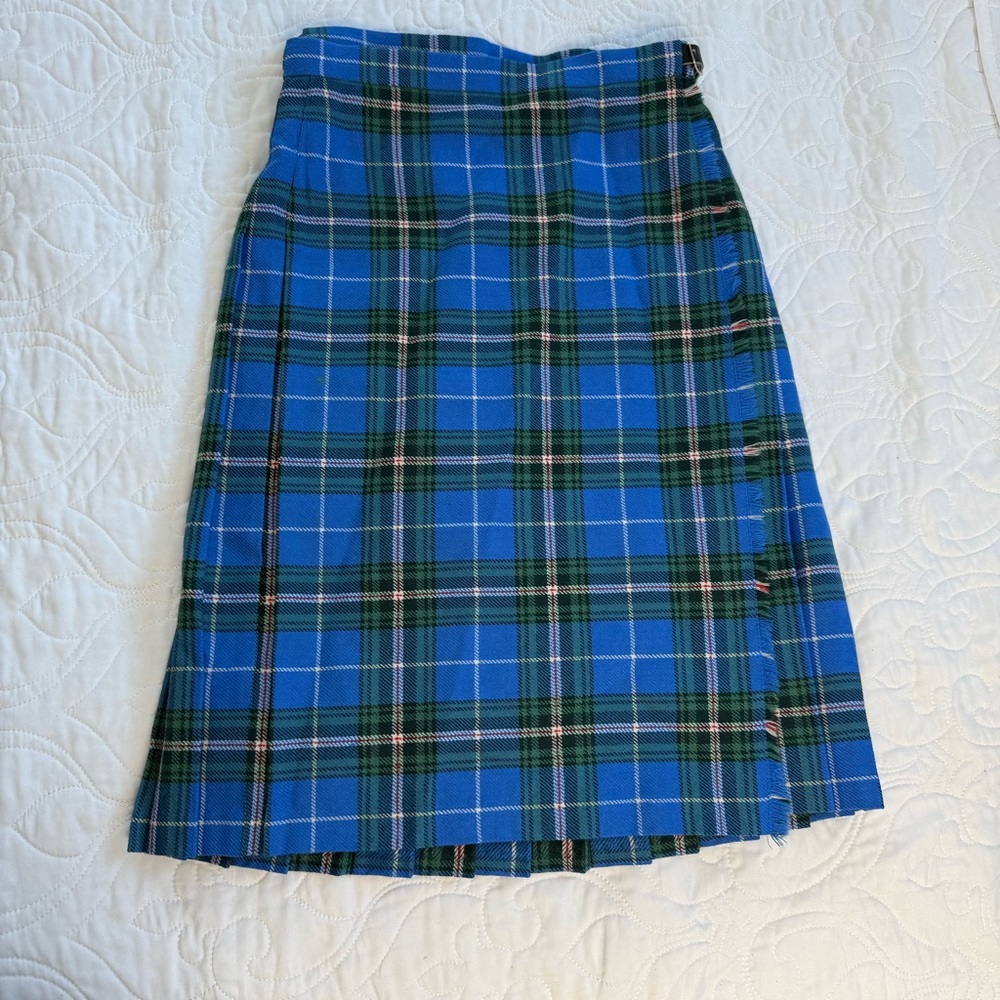 Scottish Clanwear‎ Nova Scotia Pleated Tartan Kilt 100% New Wool 26"W x 23"L EUC